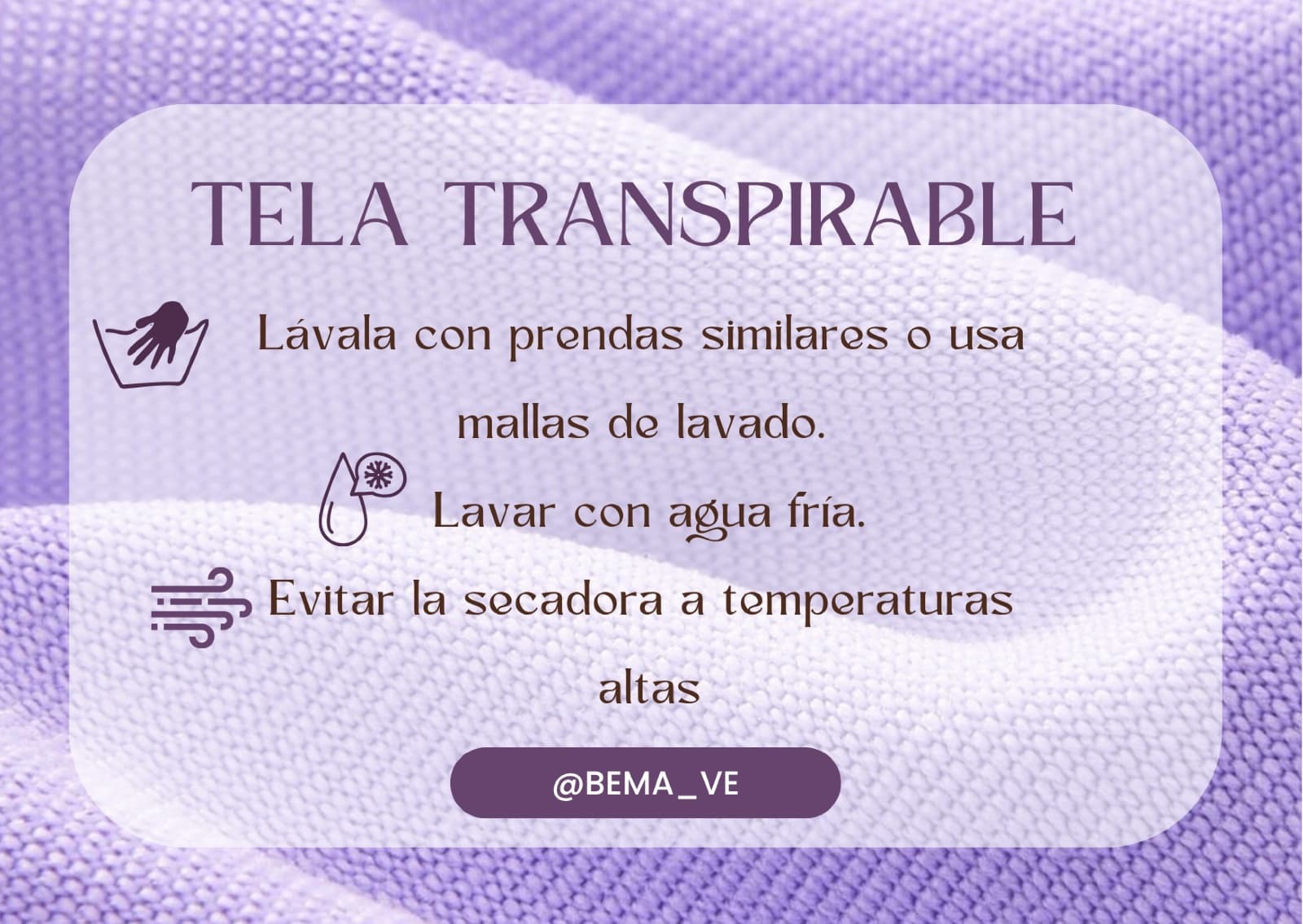 Cuidados: Transpirable🍃